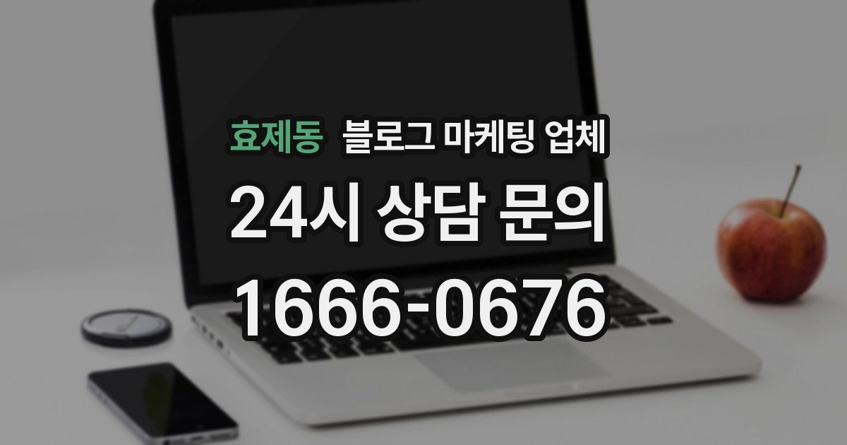 효제동 블로그 마케팅 업체