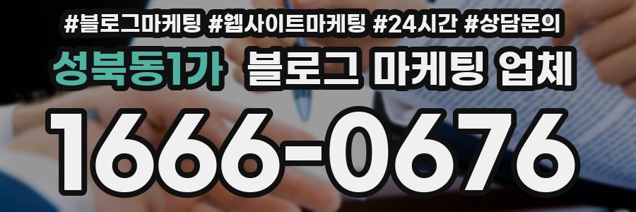 성북동1가 블로그 마케팅 업체