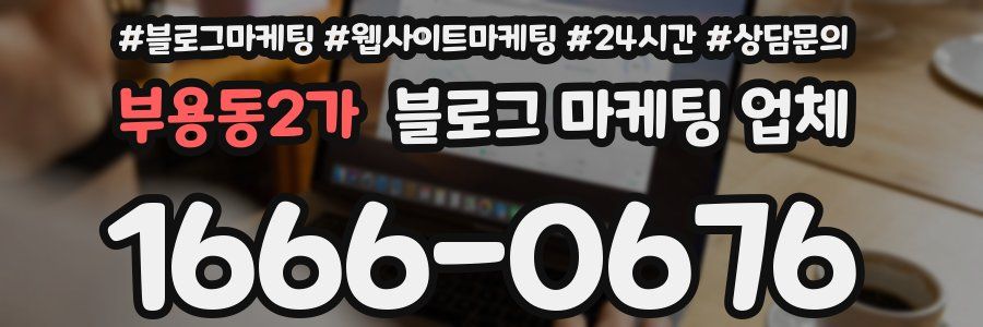 부용동2가 블로그 마케팅 업체