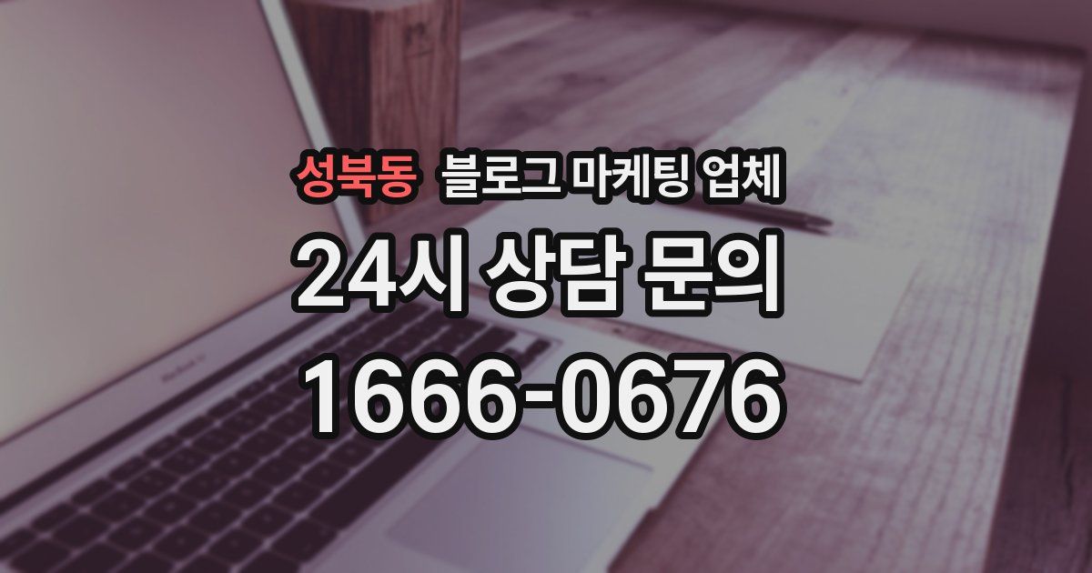 성북동 블로그 마케팅 업체