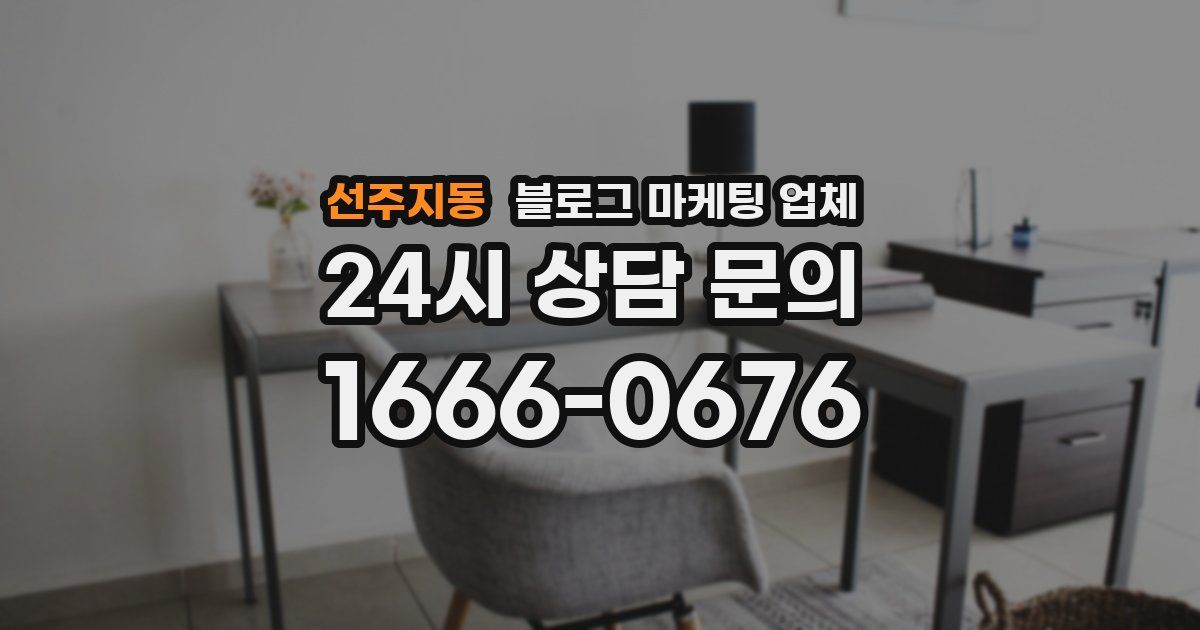 선주지동 블로그 마케팅 업체
