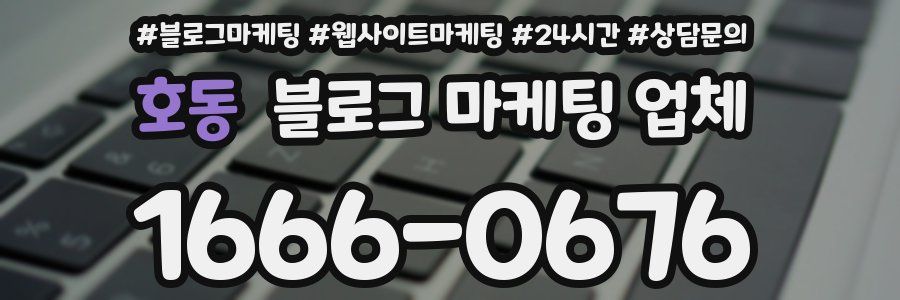 호동 블로그 마케팅 업체