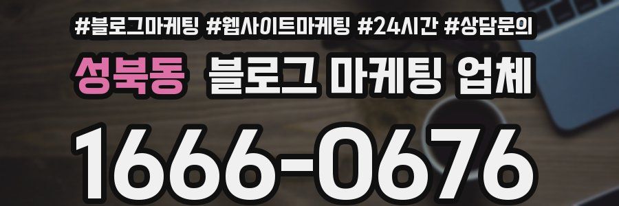 성북동 블로그 마케팅 업체