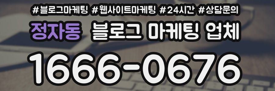 정자동 블로그 마케팅 업체