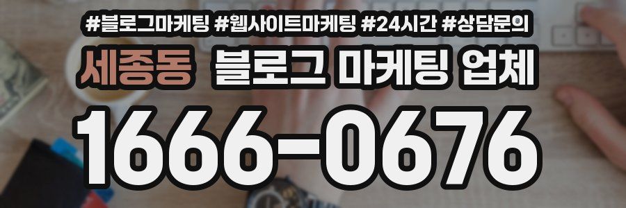 세종동 블로그 마케팅 업체