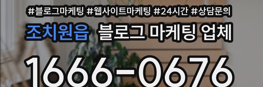 조치원읍 블로그 마케팅 업체