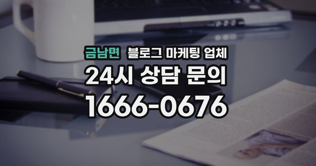 금남면 블로그 마케팅 업체