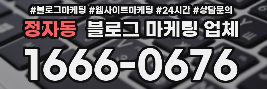 정자동 블로그 마케팅 업체