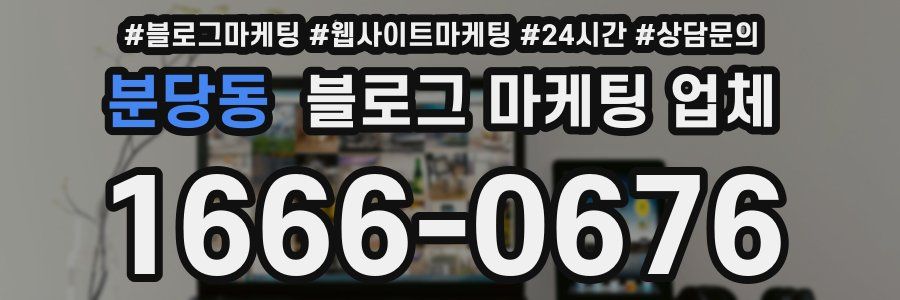 분당동 블로그 마케팅 업체
