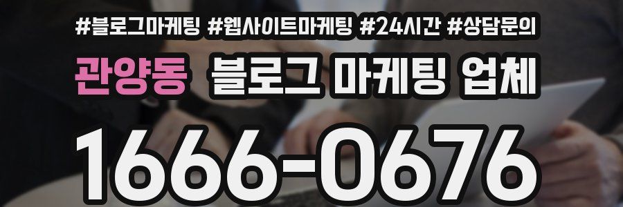 관양동 블로그 마케팅 업체