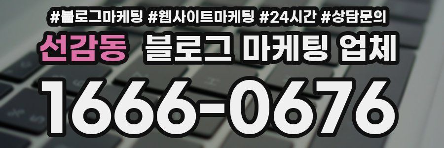 선감동 블로그 마케팅 업체