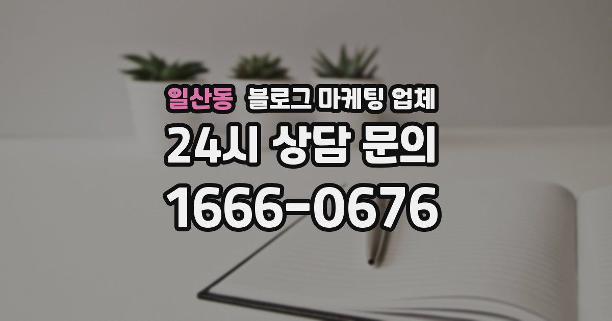 일산동 블로그 마케팅 업체