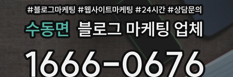 수동면 블로그 마케팅 업체