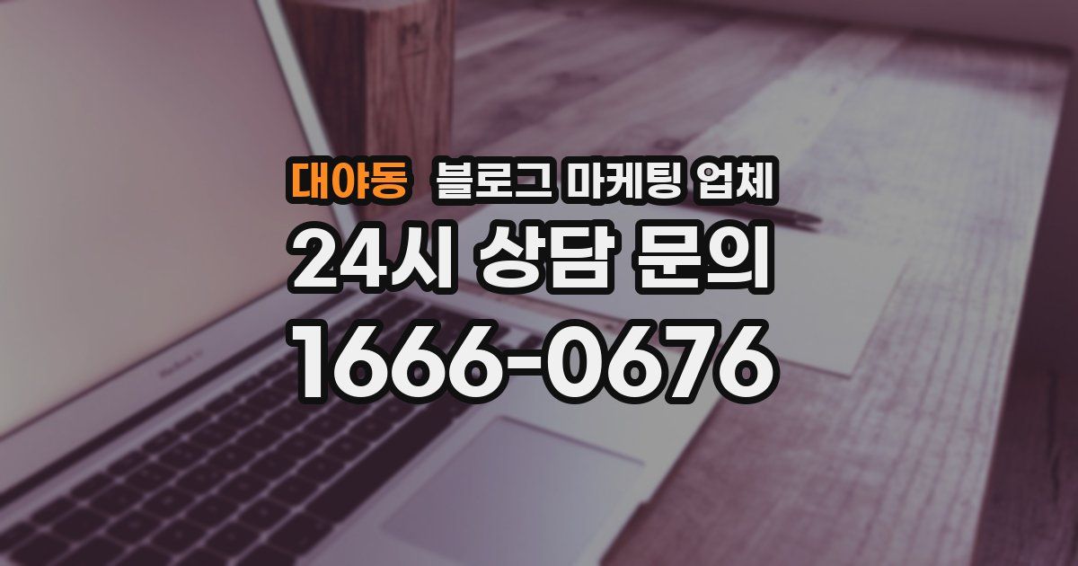 대야동 블로그 마케팅 업체