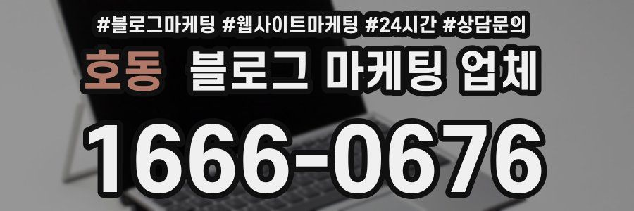 호동 블로그 마케팅 업체