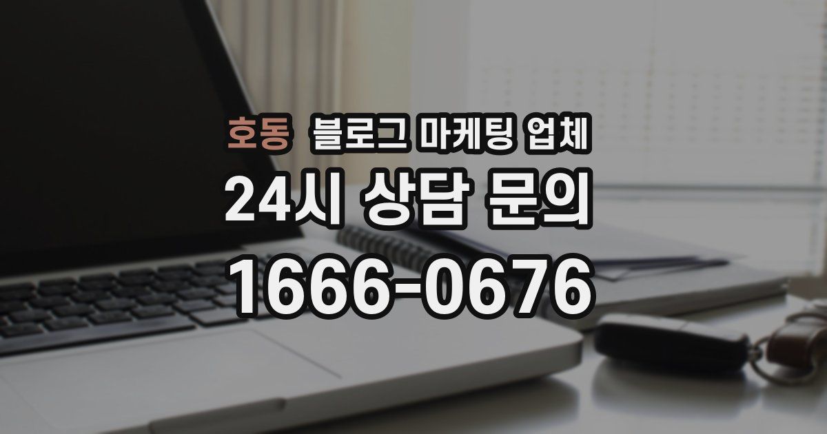 호동 블로그 마케팅 업체