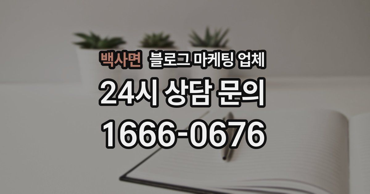 백사면 블로그 마케팅 업체