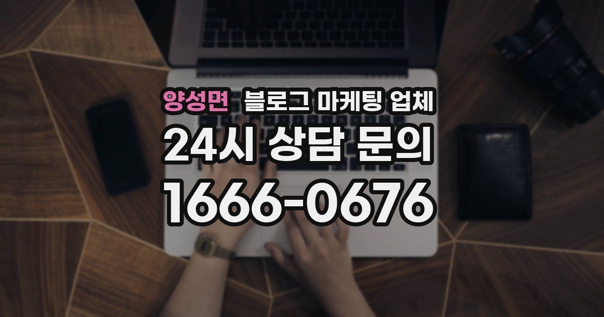 양성면 블로그 마케팅 업체
