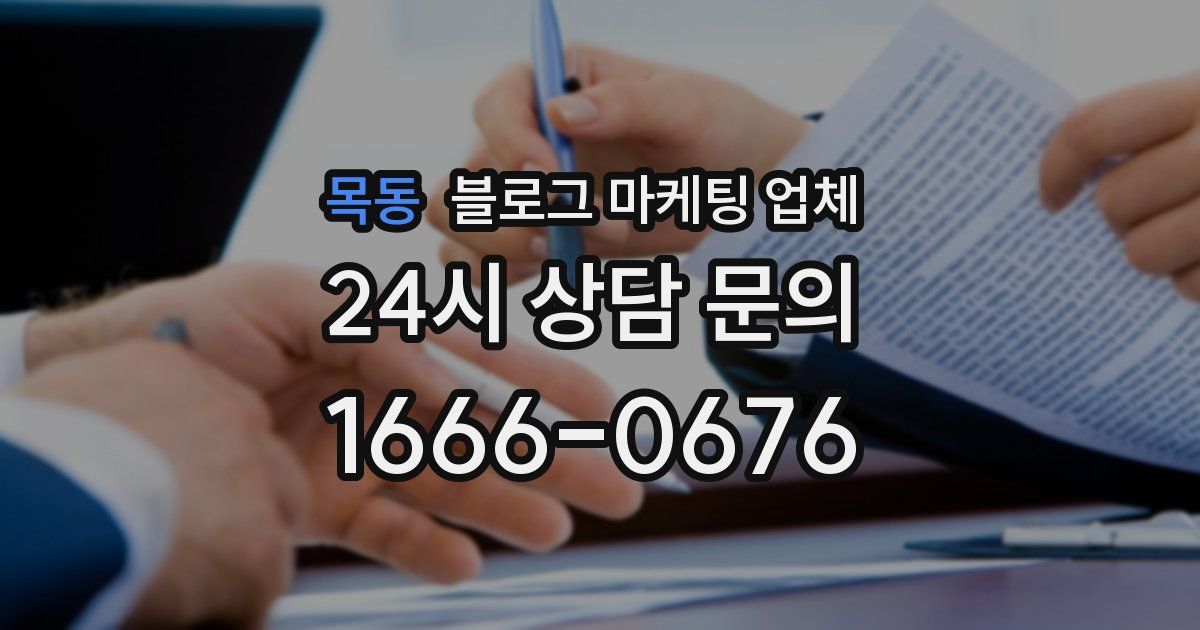 목동 블로그 마케팅 업체