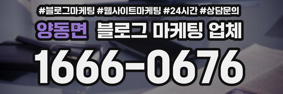 양동면 블로그 마케팅 업체