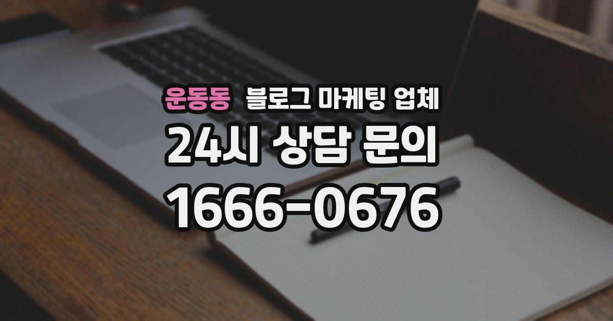 운동동 블로그 마케팅 업체