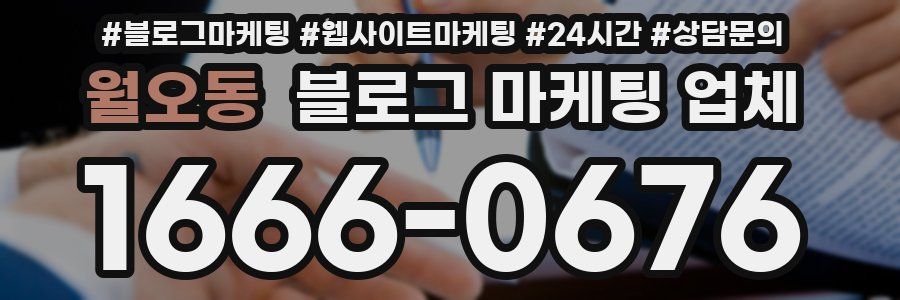 월오동 블로그 마케팅 업체