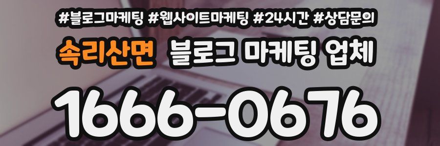속리산면 블로그 마케팅 업체