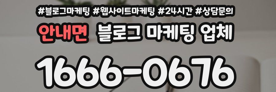 안내면 블로그 마케팅 업체