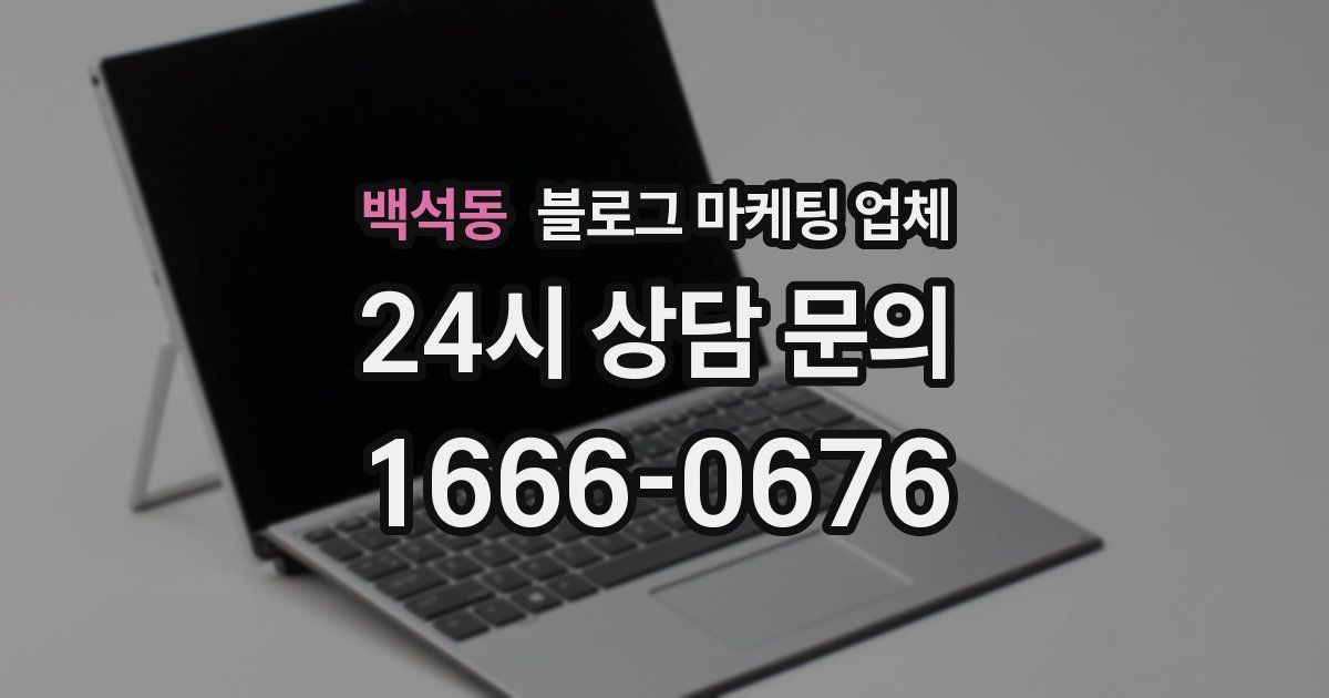 백석동 블로그 마케팅 업체