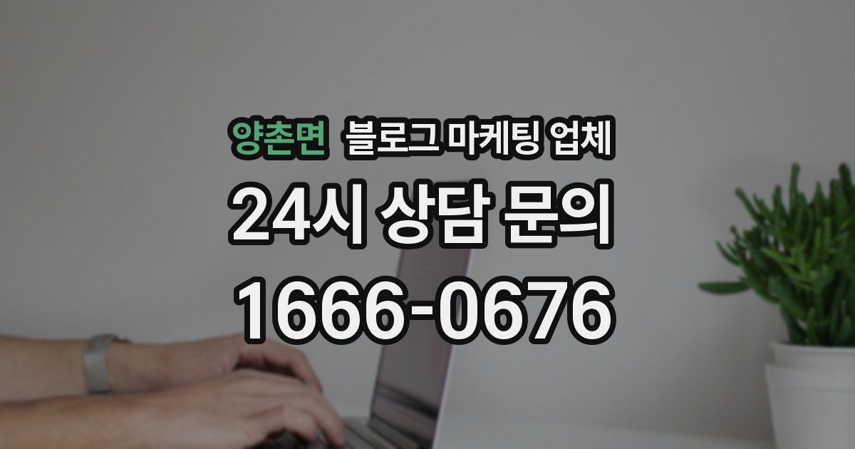양촌면 블로그 마케팅 업체