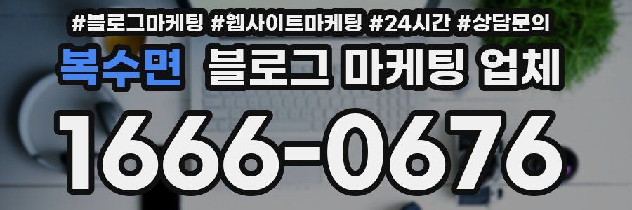 복수면 블로그 마케팅 업체