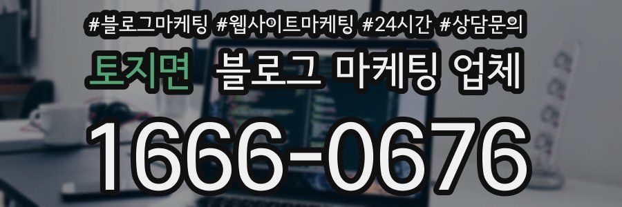 토지면 블로그 마케팅 업체