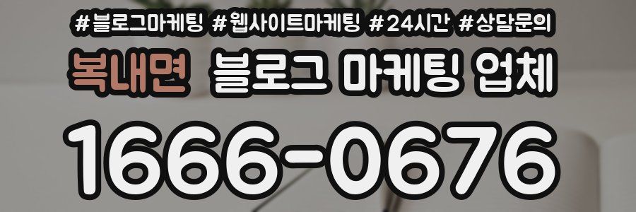 복내면 블로그 마케팅 업체
