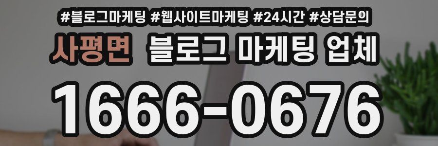 사평면 블로그 마케팅 업체