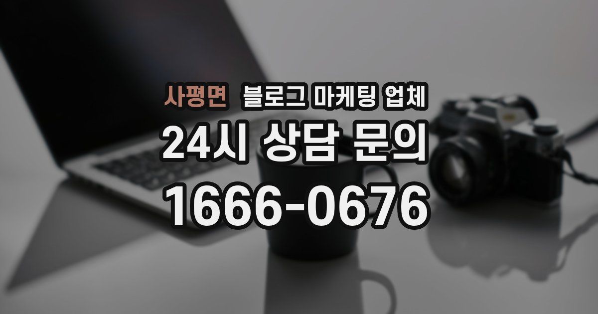 사평면 블로그 마케팅 업체