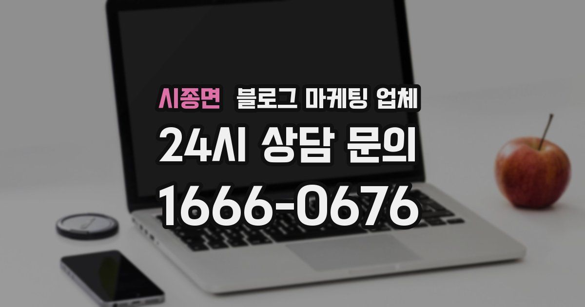 시종면 블로그 마케팅 업체