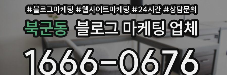 북군동 블로그 마케팅 업체