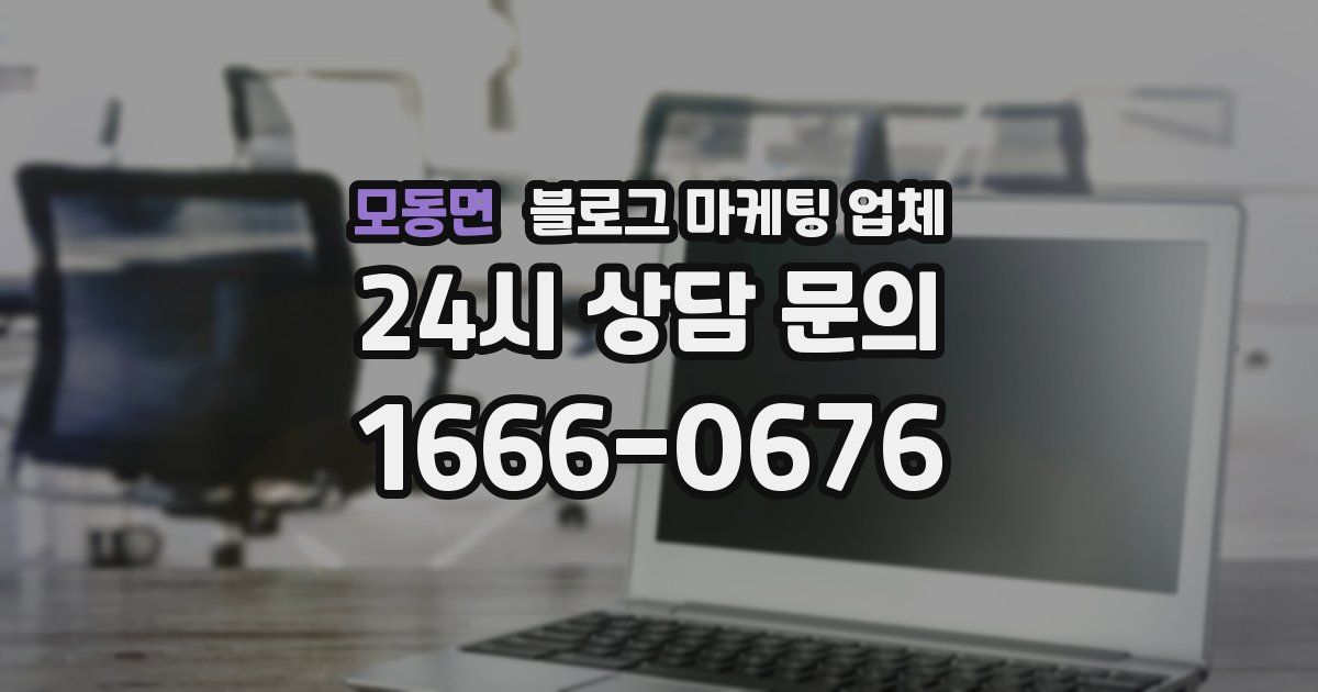 모동면 블로그 마케팅 업체