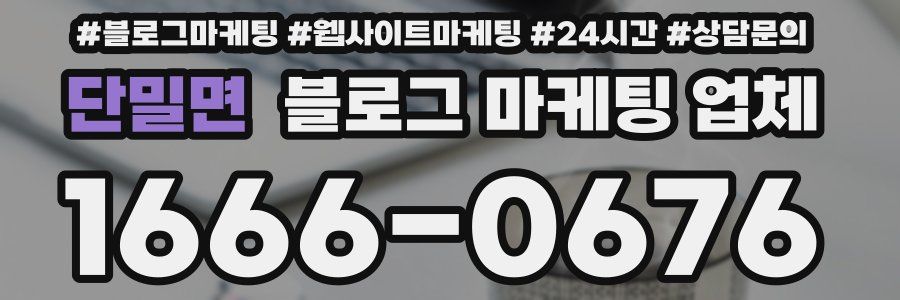 단밀면 블로그 마케팅 업체