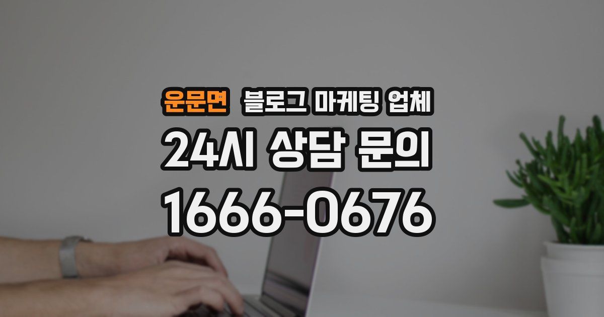 운문면 블로그 마케팅 업체