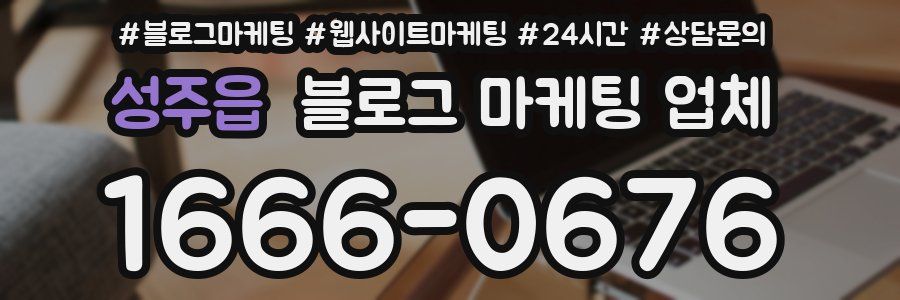 성주읍 블로그 마케팅 업체