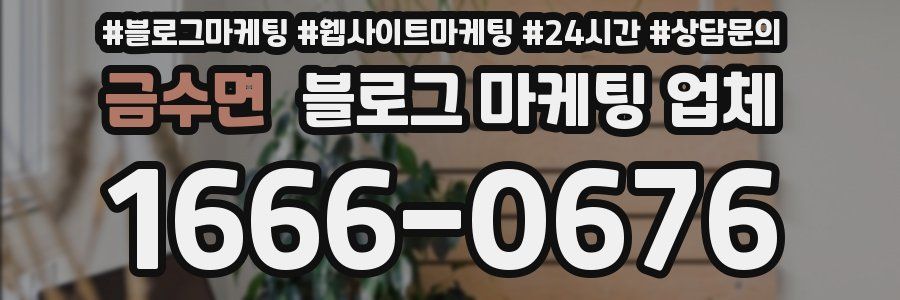금수면 블로그 마케팅 업체