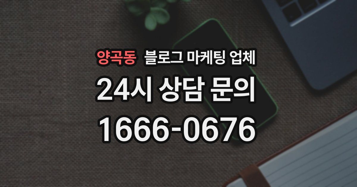 양곡동 블로그 마케팅 업체