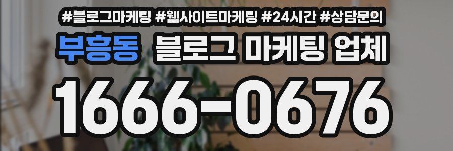 부흥동 블로그 마케팅 업체