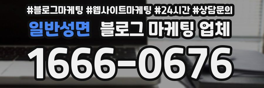 일반성면 블로그 마케팅 업체