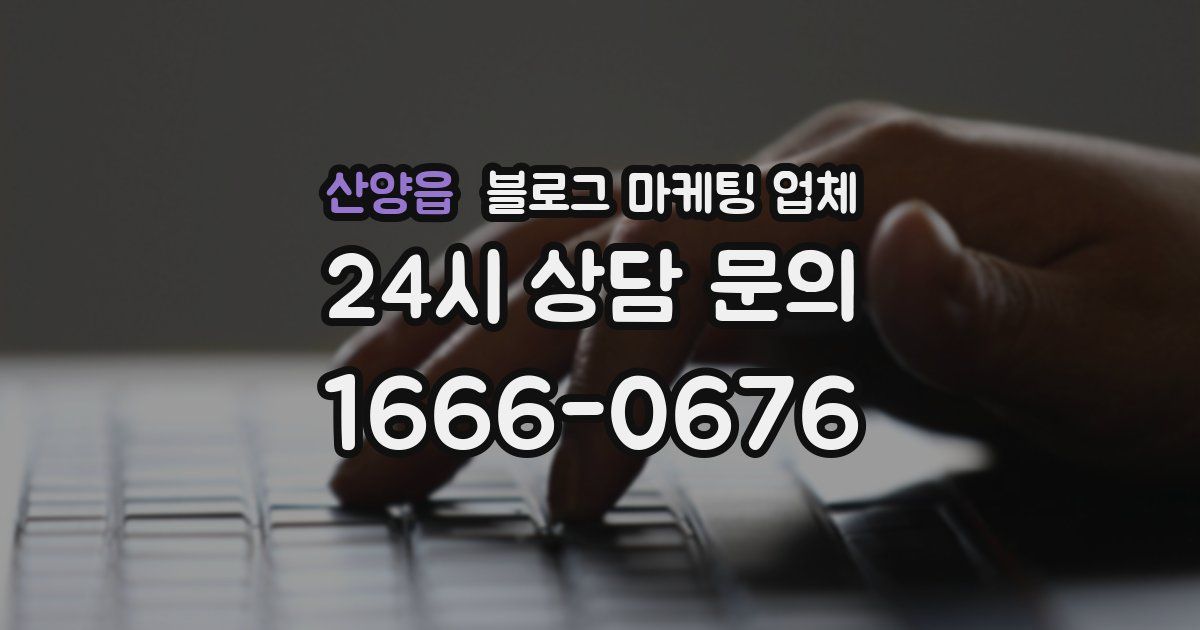산양읍 블로그 마케팅 업체