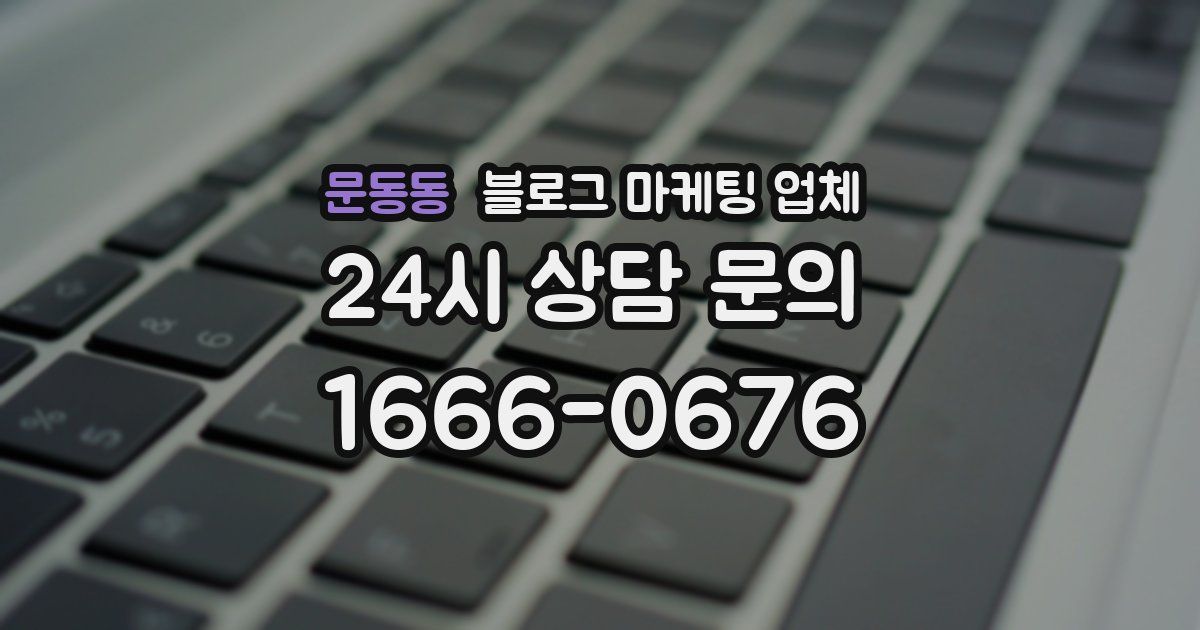 문동동 블로그 마케팅 업체