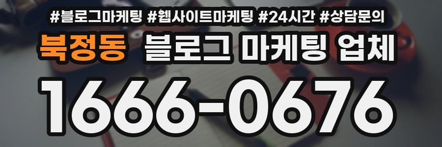 북정동 블로그 마케팅 업체