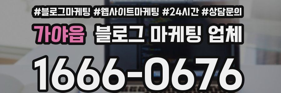 가야읍 블로그 마케팅 업체