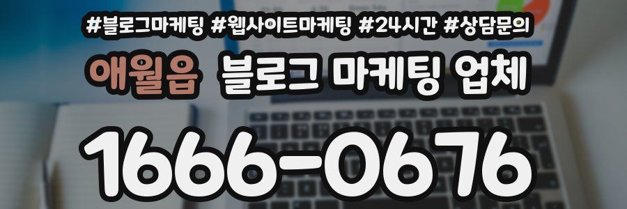 애월읍 블로그 마케팅 업체
